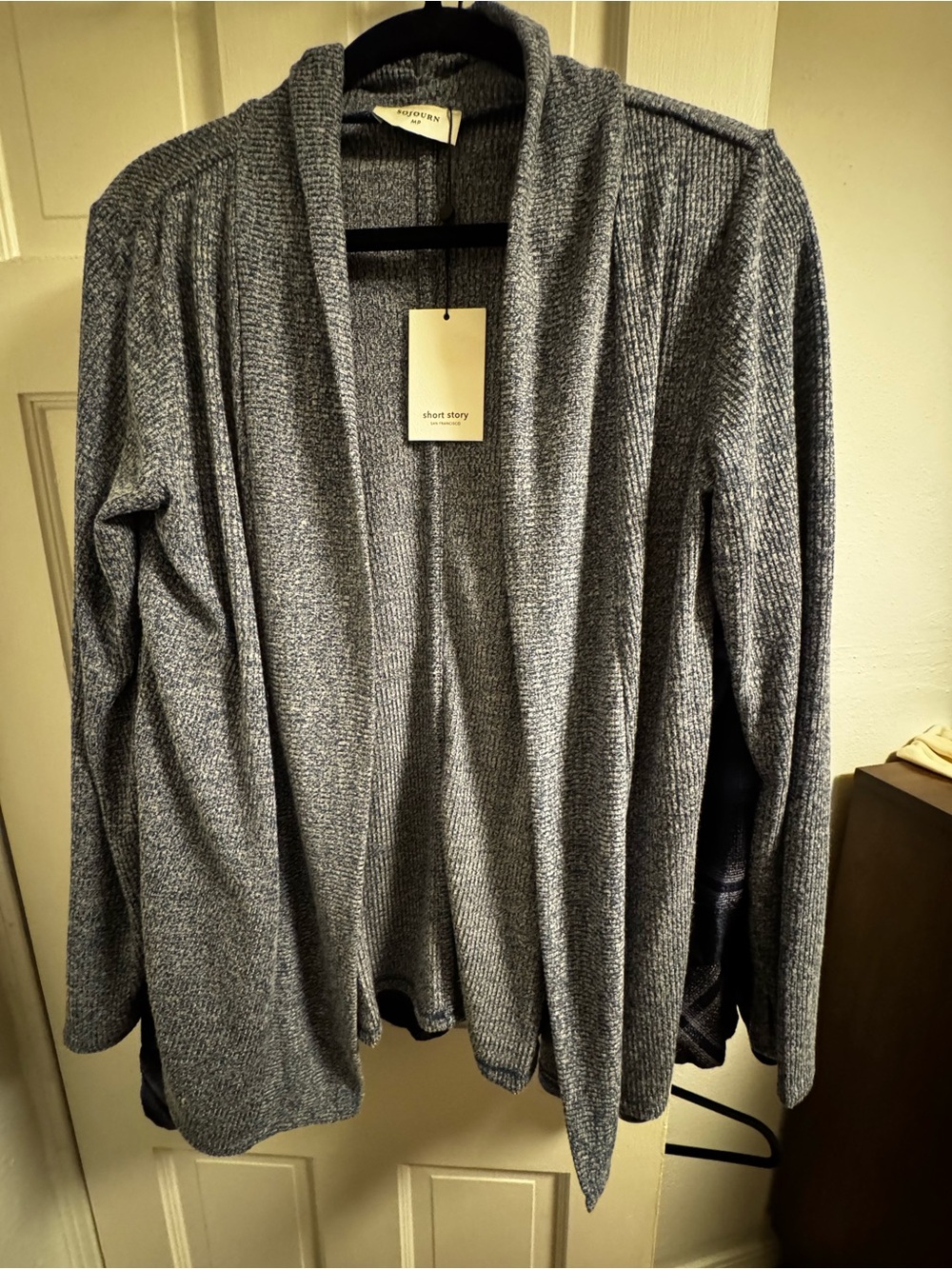 Short Story Sojourn Heather Blue Open-Front Cardigan